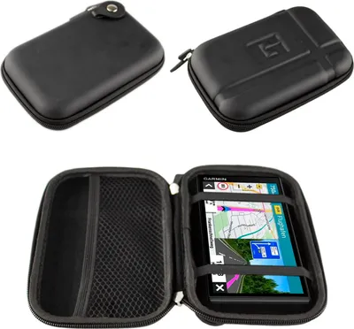 Immagine prodotto di caseroxx Custodia per dispositivi di navigazione GPS Custodia di navigazione per il vostro dispositivo GPS Garmin DriveSmart 66 con cerniera ed elastico