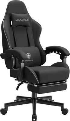 Produktbild von Dowinx Gaming Stuhl Ergonomischer Gamer Stuhl Schwarz Massage Lendenwirbelstütze