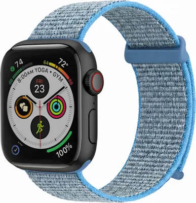 Produktbild von Smartwatch Armband für Apple Watch SE 2 40mm Nylon Textil Band Ersatzband Wechselband Klettverschluss flexibel atmungsaktiv Blau