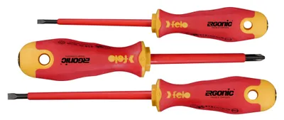 Produktbild von Felo Schraubendreher Satz VDE, ERGONIC, 3-tlg SL, PH