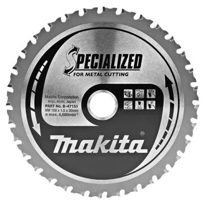 Produktbild von Makita Kreissägeblatt B-47036 – 150 mm Durchmesser, 32 Zähne, Metall-Sägeblatt