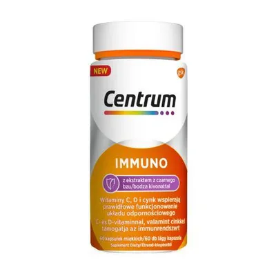 A product shot of a Centrum Immuno supplement bottle.