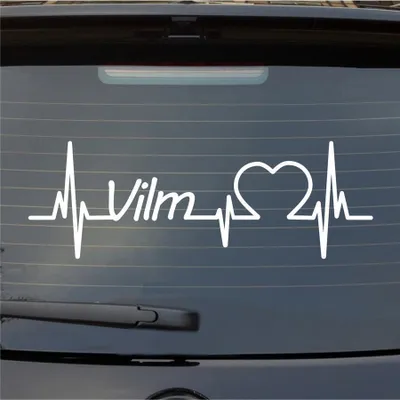 Produktbild von Heckscheibenaufkleber Vilm Herzschlag Puls Insel Ostsee Liebe 55x19 cm Weiss Glanz Auto Aufkleber Sticker