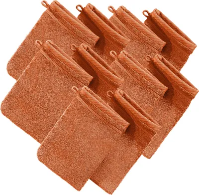 Produktbild von Erwin Müller Waschhandschuh Heidelberg" 10er-Pack terra 15x21 cm"
