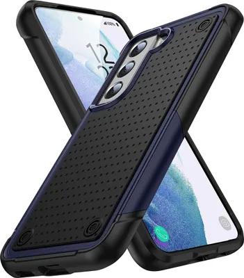 Produktbild von Für Samsung Galaxy S21+ 5G Hülle Militärqualität Stoßfest Hybrid 2 in 1 Hart PC Weich TPU Handyhülle Blau Schwarz