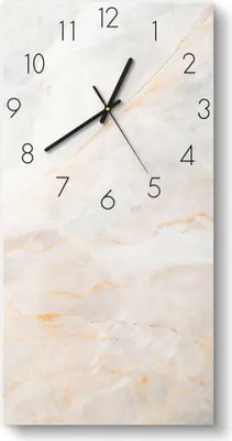 Produktbild von DEQORI Glasuhr 30x60 cm Zahlen 'Marmorsteinstruktur' Wanduhr Glas Uhr Design leise