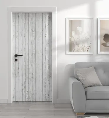 Produktbild von Türtapete Türposter Türfolie selbstklebend Holzwand weiß Türaufkleber