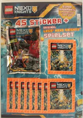 Zdjęcie produktu dla LEGO Nexo Knights - Naklejki kolekcjonerskie - 1 zestaw (9 torebek + minifigurka LEGO)