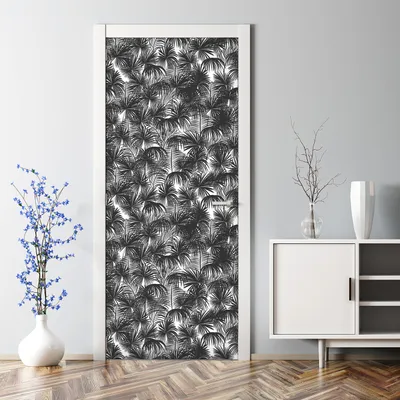 Produktbild von Dekorative Türaufkleber selbstklebend Klebefolie Aufkleber Schwarze Palmen 85 x 200 cm