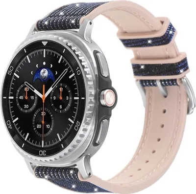 Immagine prodotto di Cinturino ibrido in silicone glitterato blu per Samsung Galaxy Watch 8 / 8 Classic