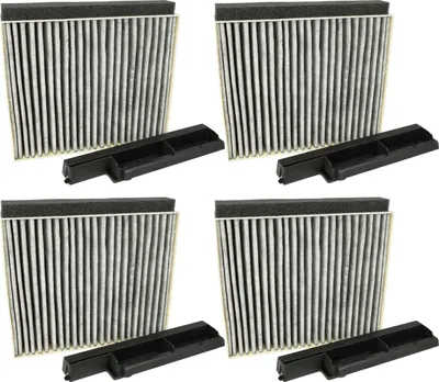 Produktbild von vhbw 4x Aktivkohlefilter kompatibel mit Siemens LC96BBM50, LC96BBM50/01, LC96BBC50/01, LC96BFM50, LC96BFM50/01 Dunstabzugshaube + Halterahmen