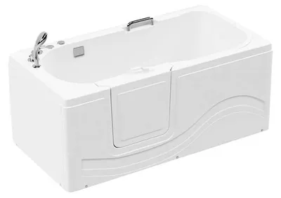 Produktbild von HOME DELUXE - Seniorenbadewanne inkl. Whirlpool- VITAL M Links - Maße: 153 x 76 x 64cm - inkl. komplettem Zubehör I Badewanne mit Tür, Senioren Badewanne mit Einstieg