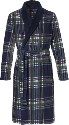 Imagen del producto de Unyqoos® Pastunette: Bata de forro polar para hombre – bata de lujo, estampado de cuadros verdes en forma de rombos, confeccionada en forro polar, con cinturón y 2 bolsillos, talla 4XL