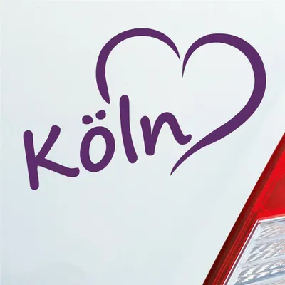 Produktbild von Auto Aufkleber Köln Herz Stadt City Liebe Stadt Cologne 14x8 cm Lila Sticker Heckscheibenaufkleber