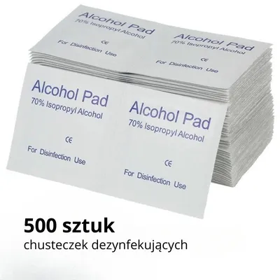 Zdjęcie produktu dla 500 chusteczek dezynfekujących - 70% alkoholu Jednorazowe chusteczki do czyszczenia samochodu, okularów, wyświetlaczy