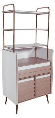 Produktbild von Kinderzimmer Set 7tlg Luxus Bett Nachttisch Kommode Kleiderschrank Wandregal