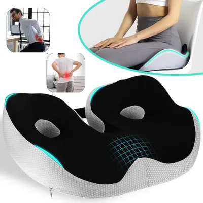 Produktbild von Orthopaedic Seat Cushion, Memory Foam Coccyx Cushion, für Bürostuhl Auto Ischias Schwangerschaft