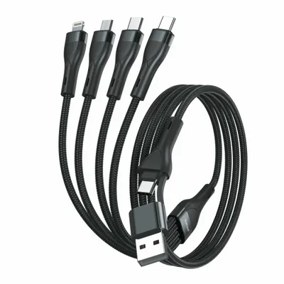 Zdjęcie produktu dla 4smarts 541023, 1,2 m, USB A/USB C, USB C/Micro USB-A/Lightning, Czarny