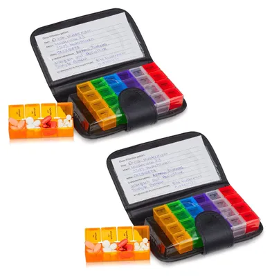 Produktbild von Pillendose 7-Tage-Pillendose, Medikamenten-Aufbewahrungsbox-2-teilig