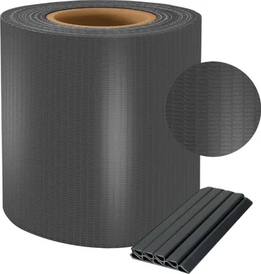 Produktbild von Sellon24® PVC Sichtschutzstreifen Doppelstabmatten Zaun 35m x 19 cm anthrazit Grau 20 Befestigungsclips inkl. Sichtschutz Windschutz Garten Gartenzaun 450g/m²