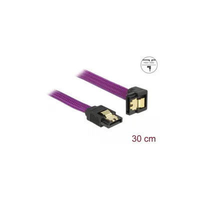 Productafbeelding van DELOCK 83695, 0,3 meter, SATA III, mannelijk/mannelijk, paars, rechte kabel, afgaande