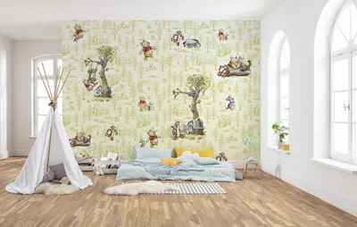 Produktbild von Komar Vlies Fototapete "Winnie Pooh Friends" - Größe: 300 x 280 cm (Breite x Höhe), 6 Bahnen