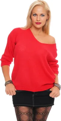 Produktbild von 30- 11 Damen Strick Pullover Sweatshirt Pulli Oberteil Überwurf Longshirt Langarmshirt Shirt Oberteil Bluse Korall