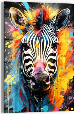 Produktbild von DEQOART Glasbild Echtglas 40x60 cm 'Zebrafarbentanz' Wandbild Bild modern Deko