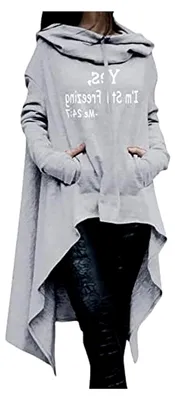 Produktbild von Kapuzenpullover für Damen Pullover Hoodie Oversize Vintage Hooded Sweatshirt Damen Cartoon Graphic Letter Print Kapuzenpullover Winterjacke Damen Pullover mit Weihnachtsmotiv Damen