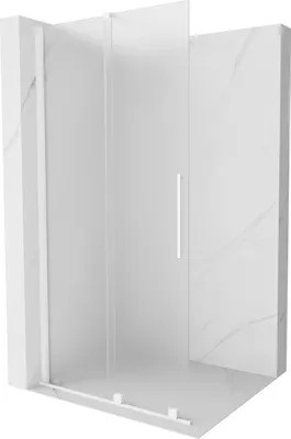 Image de Mexen Velar paroi de douche coulissante à l'italienne 100 x 200 cm, verre dépoli 8 mm, blanc - 871-100-000-33-20