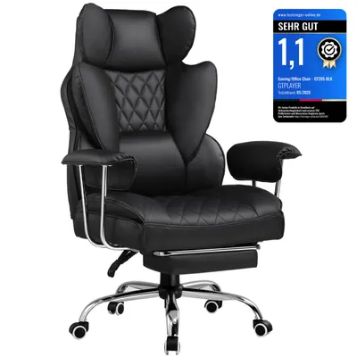 Produktbild von GTPLAYER Gaming Stuhl, Gamer Stuhl, Ergonomischer Bürostuhl mit Fußstütze verstellbare Lenden und Kopfkissen, Gaming Chair Gepolstert, Gaming Sessel