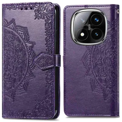 Imagen del producto de Funda libro Mandala para Xiaomi Redmi Note 14 Pro (5G) - Morado