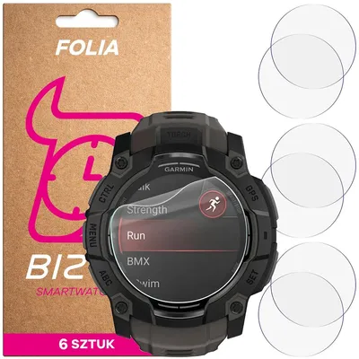 Produktbild von 6x Schutzfolie für den Bildschirm für Garmin Instinct 3 50 mm AMOLED, Bizon Watch HydroFlex