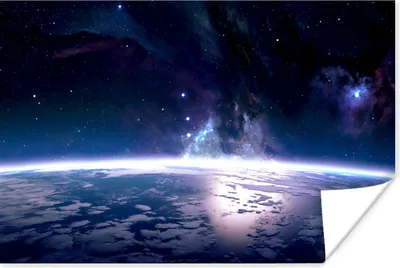 Produktbild von MuchoWow® Poster Weltraum - Erde - Licht 120x80 cm - Bilder