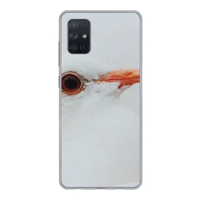 Produktbild von MuchoWow® Handyhülle Schutzhülle Hülle für Samsung Galaxy A71 Nahaufnahme einer weißen Taube Silikon Softcase Handy Hülle - Kartenbesitzer