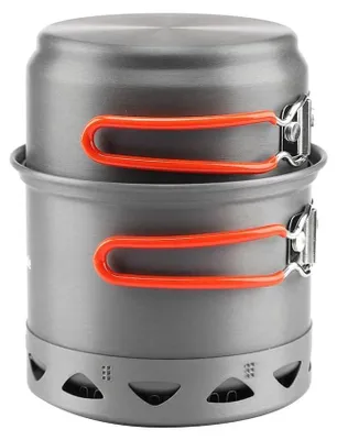 Produktbild von Camping Kochset faltbar ultraleicht harteloxiertes Aluminium Edelstahl Wärmetauscherboden 268g