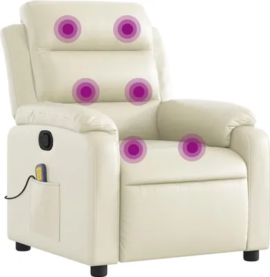 Produktbild von vidaXL Massagesessel Creme Kunstleder
