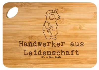Produktbild von Mr. & Mrs. Panda Schneidebrett Handwerker Leidenschaft - Transparent - Geschenk, Witzig, Frühstücksbrettchen, Brett, Werkstatt, Frühstücksbrett, Spruch, Hackbrett, Lustig
