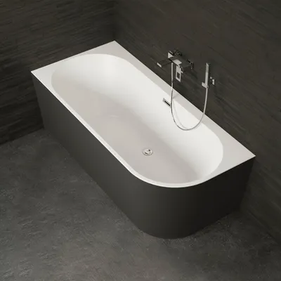 Produktbild von Freistehende Badewanne  Capri 170 links schwarz  170 x76 x58 cm