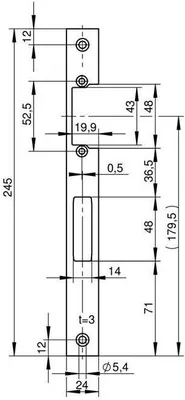 Immagine prodotto di Frontale P672 VA ma geb.E-Öffner Frontale piatto per porte di sicurezza L.24xL.243mm