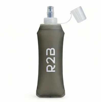 Produktbild von R2B Soft Flask 250 ml Trinkflasche zum Laufen, Faltbare Wasserflasche, Flexible Trinkflasche, Bidon und Trinkbeutel, Anthrazit