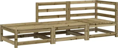 Produktbild von vidaXL Gartensofa mit Hocker 2-Sitzer Kiefernholz Imprägniert