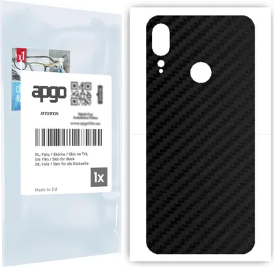 Produktbild von apgo Rückseite Schutzfolie für Motorola Moto E6 Plus -  Hinten Schutzfolie Carbon, Rückseite Folie schützt vor Kratzern und Fingerabdrücken