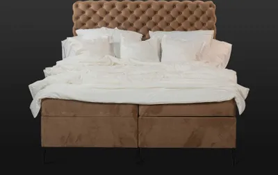 Produktbild von Textil Bett braun Luxus Doppel Chesterfield Schlafzimmer Design Betten