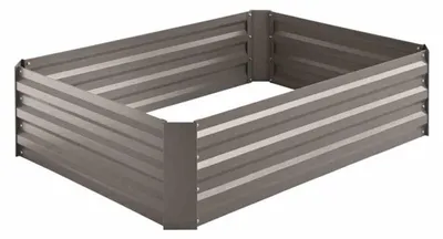 Image de SIENA GARDEN Lit surélevé en métal gris, 120 x 90 x 30 cm