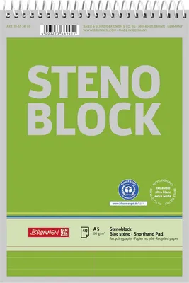 Produktbild von Stenoblock A5 40 Blatt RC Packung mit 10 Stück