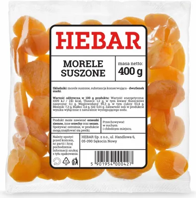 Obrázek produktu pro Jumbo meruňky 400 G - Sušené meruňky - Zlatožluté - Ovocná svačinka - Šťavnaté a masité - Na pečení a dezerty