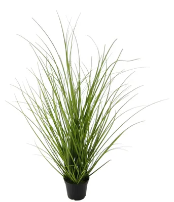 Produktbild von Kunstliches Gras in einer Pflanzervase Grün Kunstpflanze Dekoratives Gras Grasbüschel Kunstliches Siergras Einzelnes Gras Dekorative Pflanze Grün Pflanze Dekorationspflanze