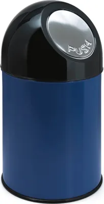 Produktbild von Abfallbehälter mit Druckdeckel und Inneneimer 30 Liter - Blau, Schwarz