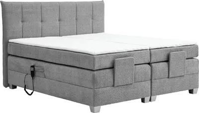 Produktbild von Boxspringbett Bern 200x200 cm mit Motor grau Coral 75